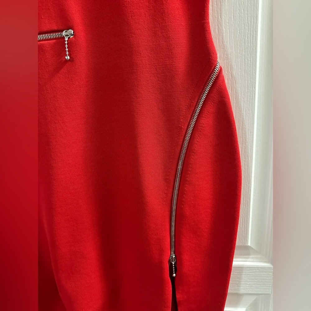 Alexander Wang Shift Dress with Silver Zippers RED - Picture 5 of 8